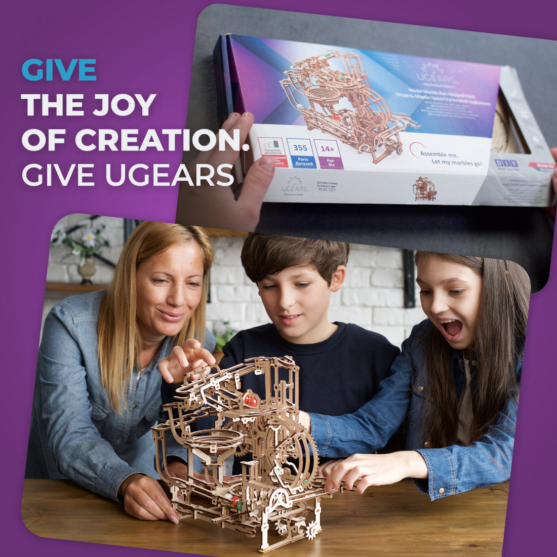 Ugears - Marble Run Stepped Hoist model kit