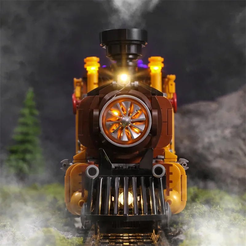 1056 - Piece Steampunk Ore Train Building Set with LED Lights - Funwhole F9006 DIY Model Kit - Mech Artisans