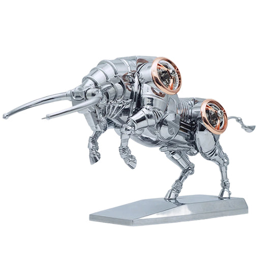 Bull Mechanical Model - Silver Armor Mechanical Bull - Stainless Steel Bull Assembly Model