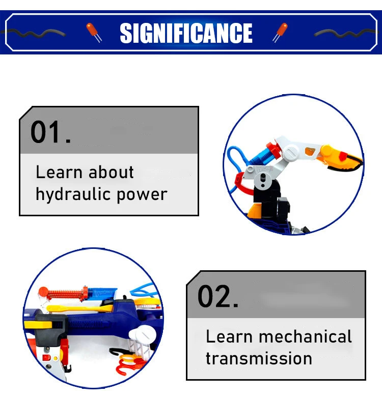 Hydraulic Cyborg Hand -  Educational Assembly Toy for Kids - Boys Birthday Gift