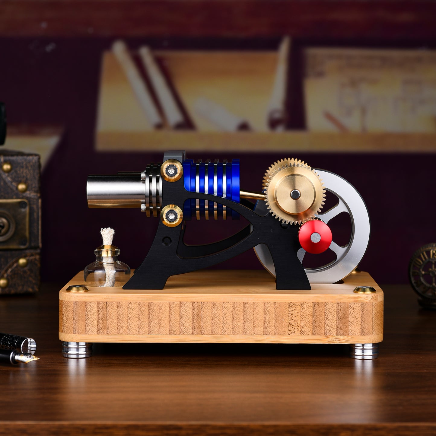 【Mech Artisans Only】α-Type Dual-Cylinder Dual-Piston Stirling Engine (M20-W-01)