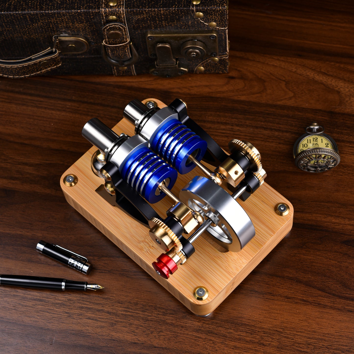 【Mech Artisans Only】α-Type Dual-Cylinder Dual-Piston Stirling Engine (M20-W-01)