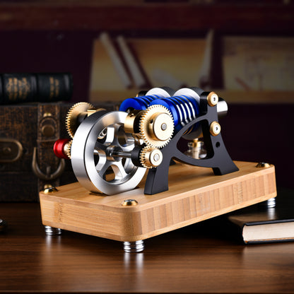 【Mech Artisans Only】α-Type Dual-Cylinder Dual-Piston Stirling Engine (M20-W-01)