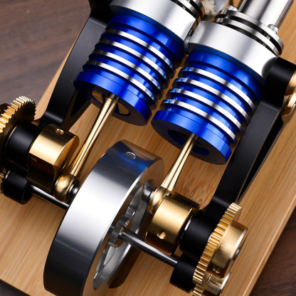 【Mech Artisans Only】α-Type Dual-Cylinder Dual-Piston Stirling Engine (M20-W-01)