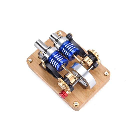 【Mech Artisans Only】α-Type Dual-Cylinder Dual-Piston Stirling Engine (M20-W-01)