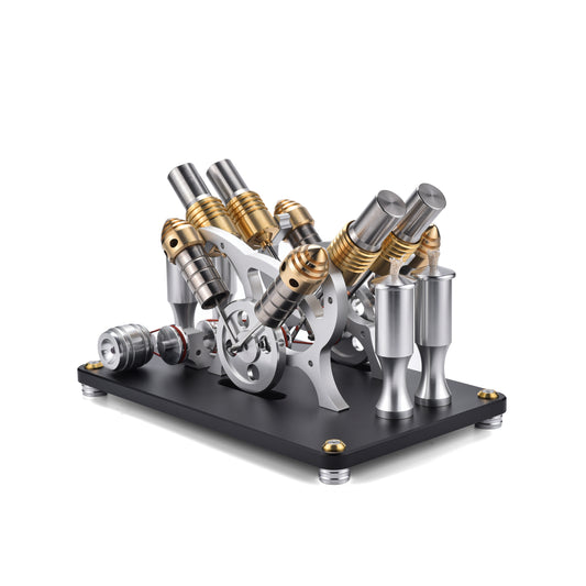 V4 Four-Cylinder Stirling Engine Electricity Generation Kit