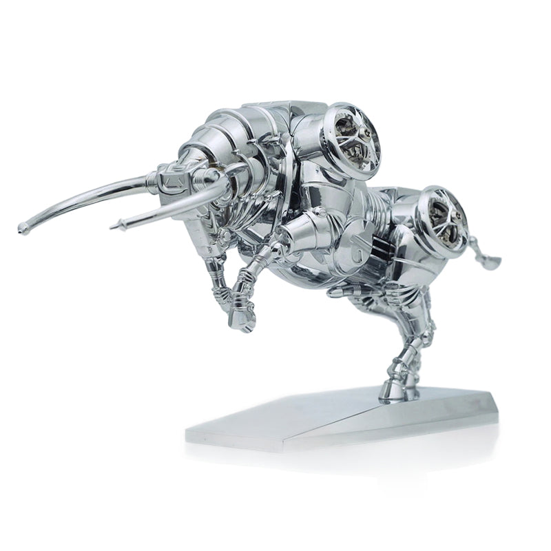 Bull Mechanical Model - Silver Armor Mechanical Bull - Stainless Steel Bull Assembly Model