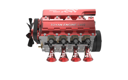 TOYAN FS-L400: 14cc Inline 4 Cylinder Four-Stroke Water-Cooled Nitro Engine Model, Finished Version