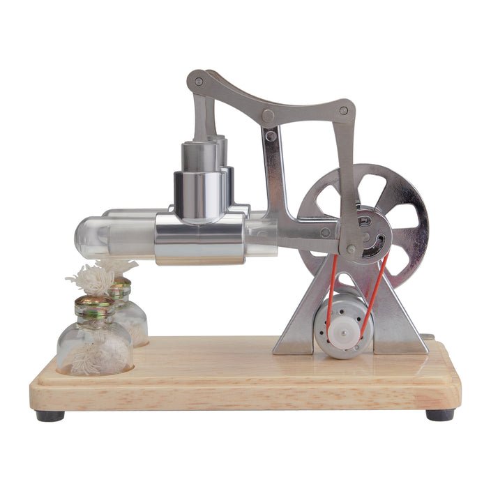 2 Cylinder Hot Air Balance Stirling Engine Model with LED Power Generation - Mech Artisans