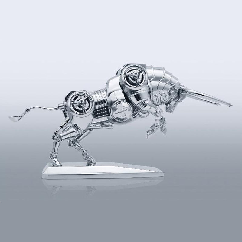 Bull Mechanical Model - Silver Armor Mechanical Bull - Stainless Steel Bull Assembly Model