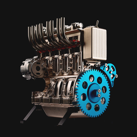 TECHING Full Metal 4 Cylinder Car Engine Building Kit