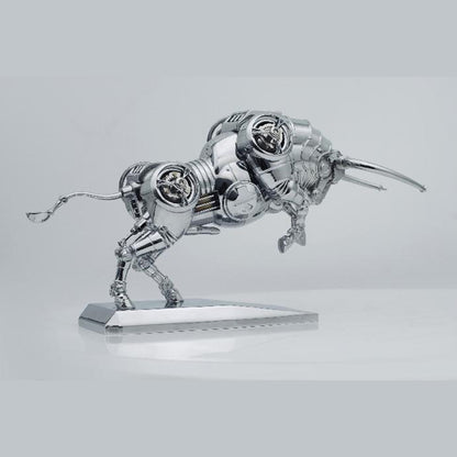 Bull Mechanical Model - Silver Armor Mechanical Bull - Stainless Steel Bull Assembly Model