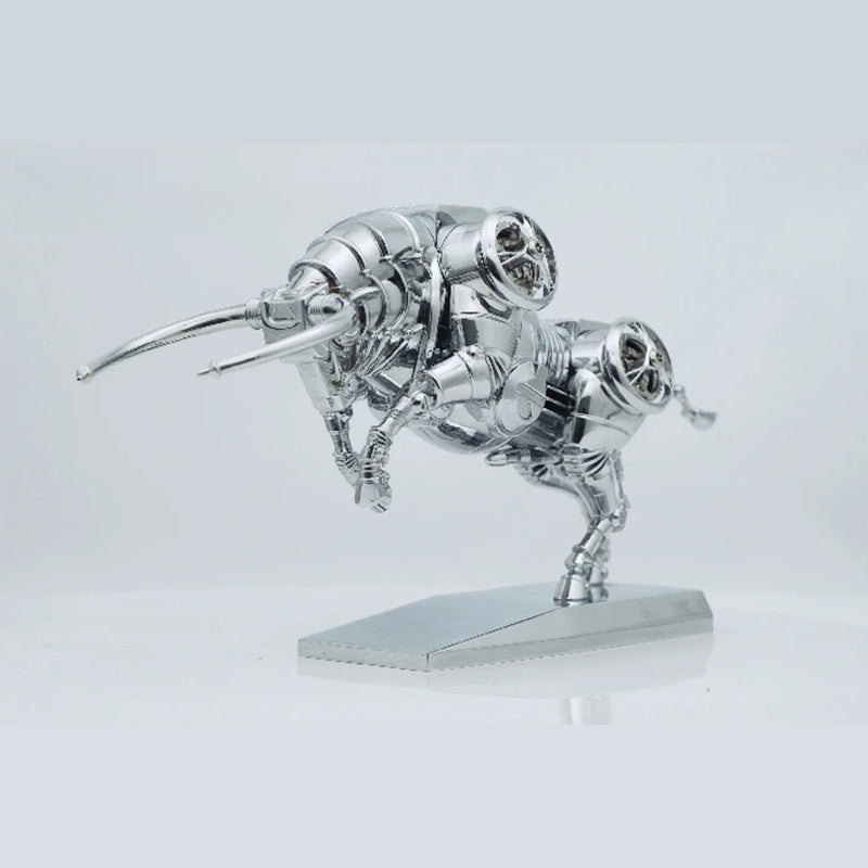 Bull Mechanical Model - Silver Armor Mechanical Bull - Stainless Steel Bull Assembly Model