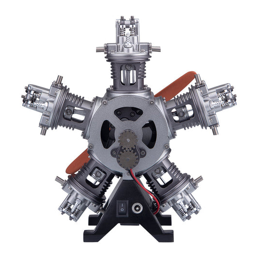 TECHING - 1: 6 Full Metal 5 Cylinder Radial Engine Model Kit 250+Pcs