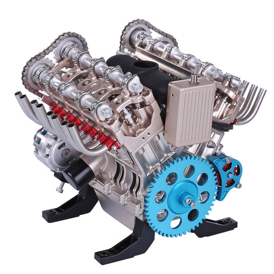 TECHING - 1: 3 Full Metal V8 Car Engine Model Kit 500+Pcs
