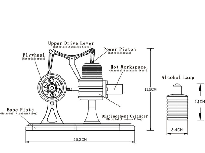 Balance Hot Air Stirling Engine Metal Model