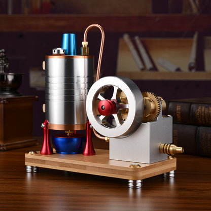 High-Precision Steam Engine Model Toy - A Rotating Wonder of Brass and Aluminum Alloy