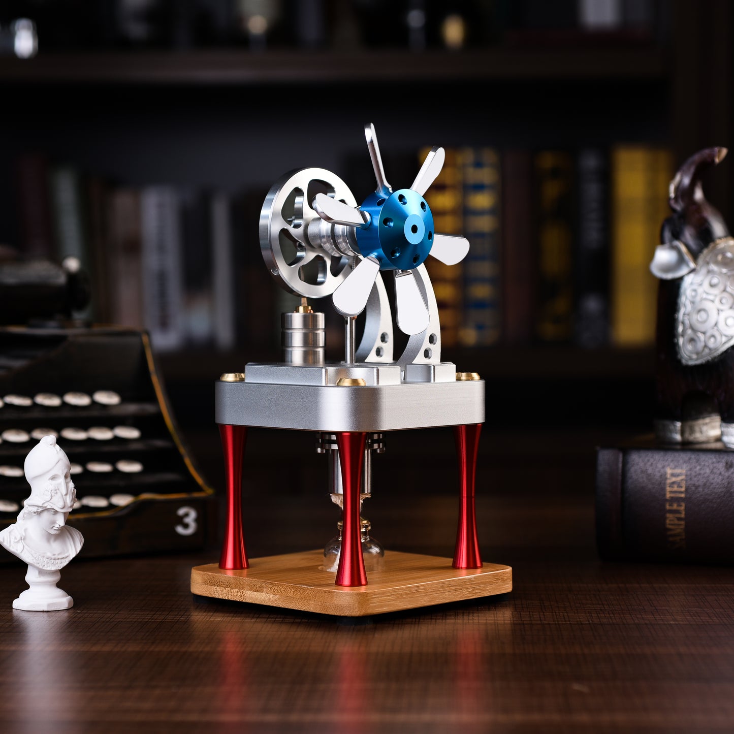 Air-Cooled Metal Stirling Engine Model Durable Alloy, Educational Tool, Hands-On Learning, Mechanical Precision.