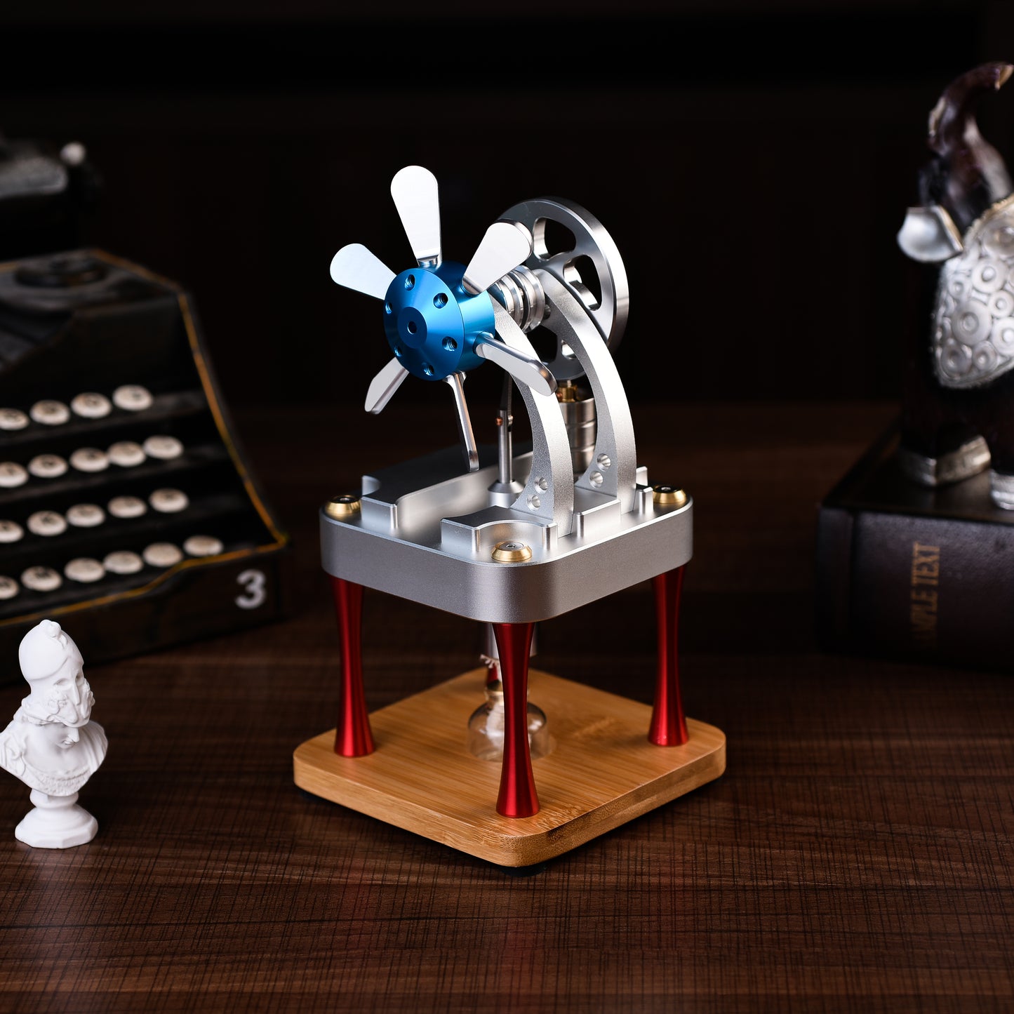 Air-Cooled Metal Stirling Engine Model Durable Alloy, Educational Tool, Hands-On Learning, Mechanical Precision.