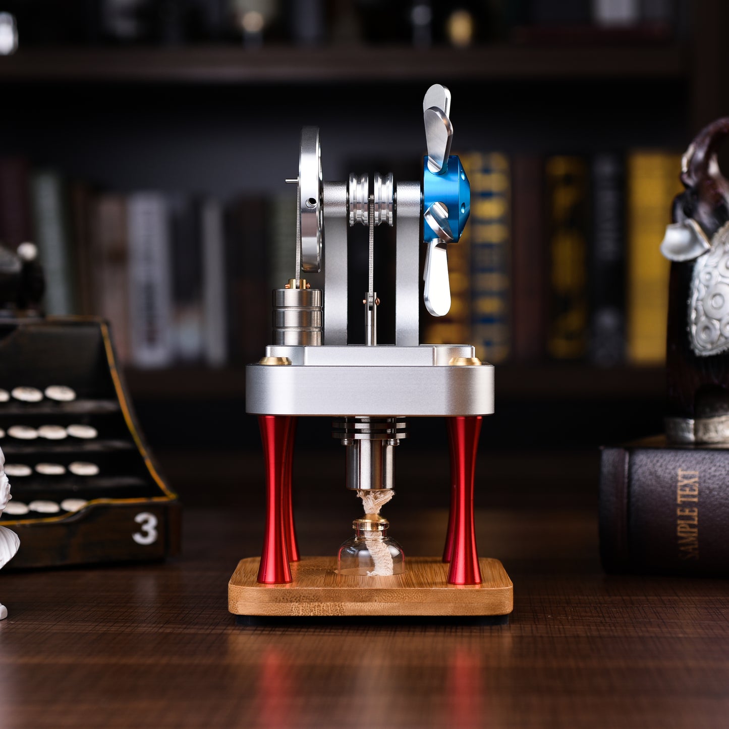 Air-Cooled Metal Stirling Engine Model Durable Alloy, Educational Tool, Hands-On Learning, Mechanical Precision.