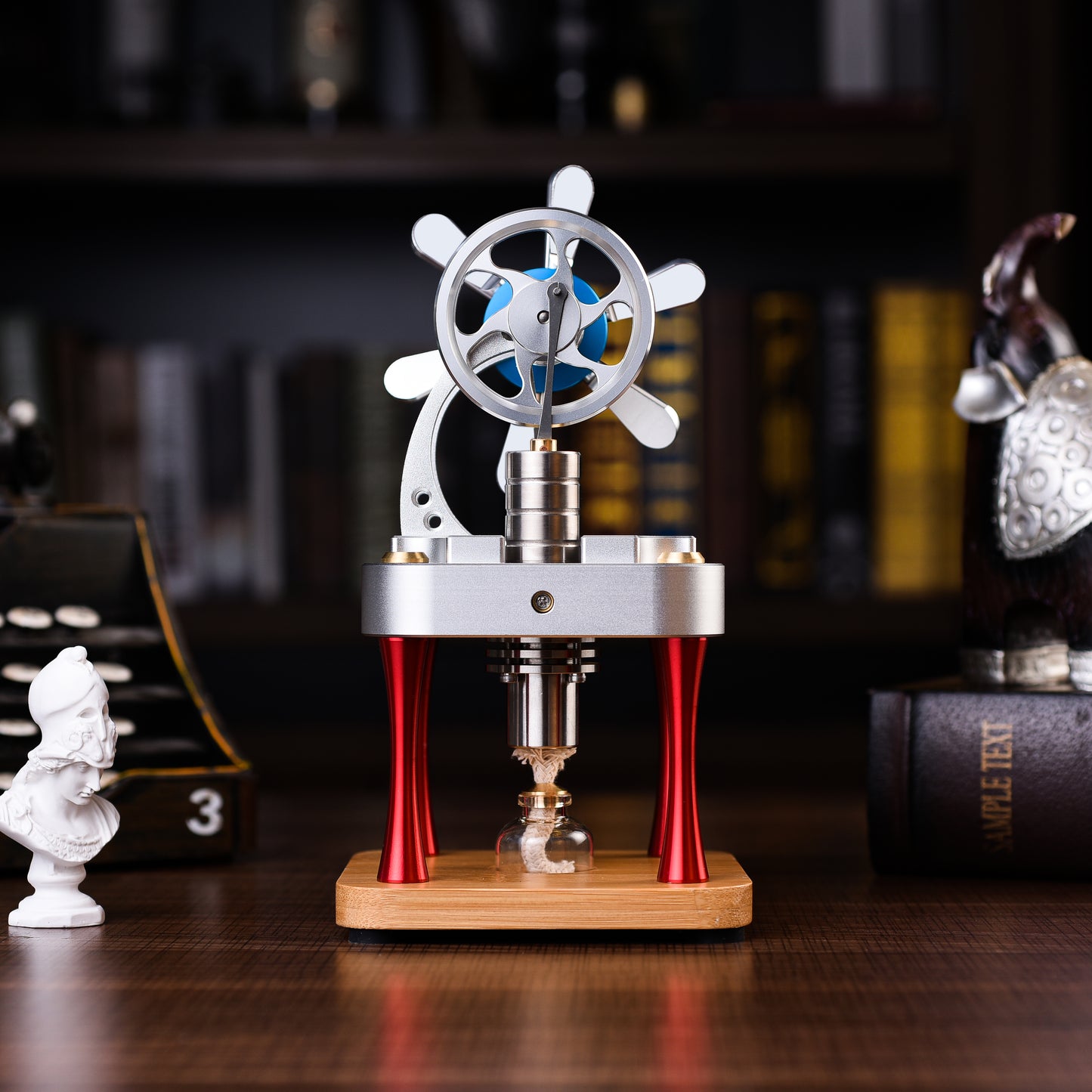 Air-Cooled Metal Stirling Engine Model Durable Alloy, Educational Tool, Hands-On Learning, Mechanical Precision.