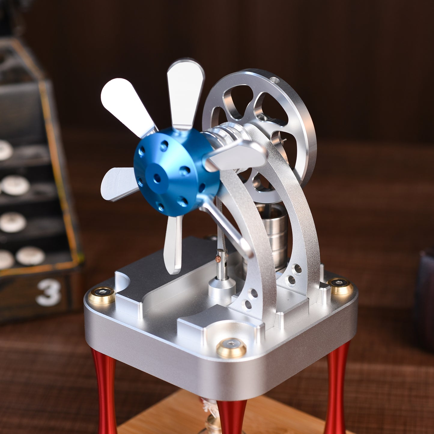 Air-Cooled Metal Stirling Engine Model - M16-CF | Durable Alloy, Educational Tool, Hands-On Learning, Mechanical Precision.Air-Cooled Metal Stirling Engine Model - M16-CF | Durable Alloy, Educational Tool, Hands-On Learning, Mechanical Precision