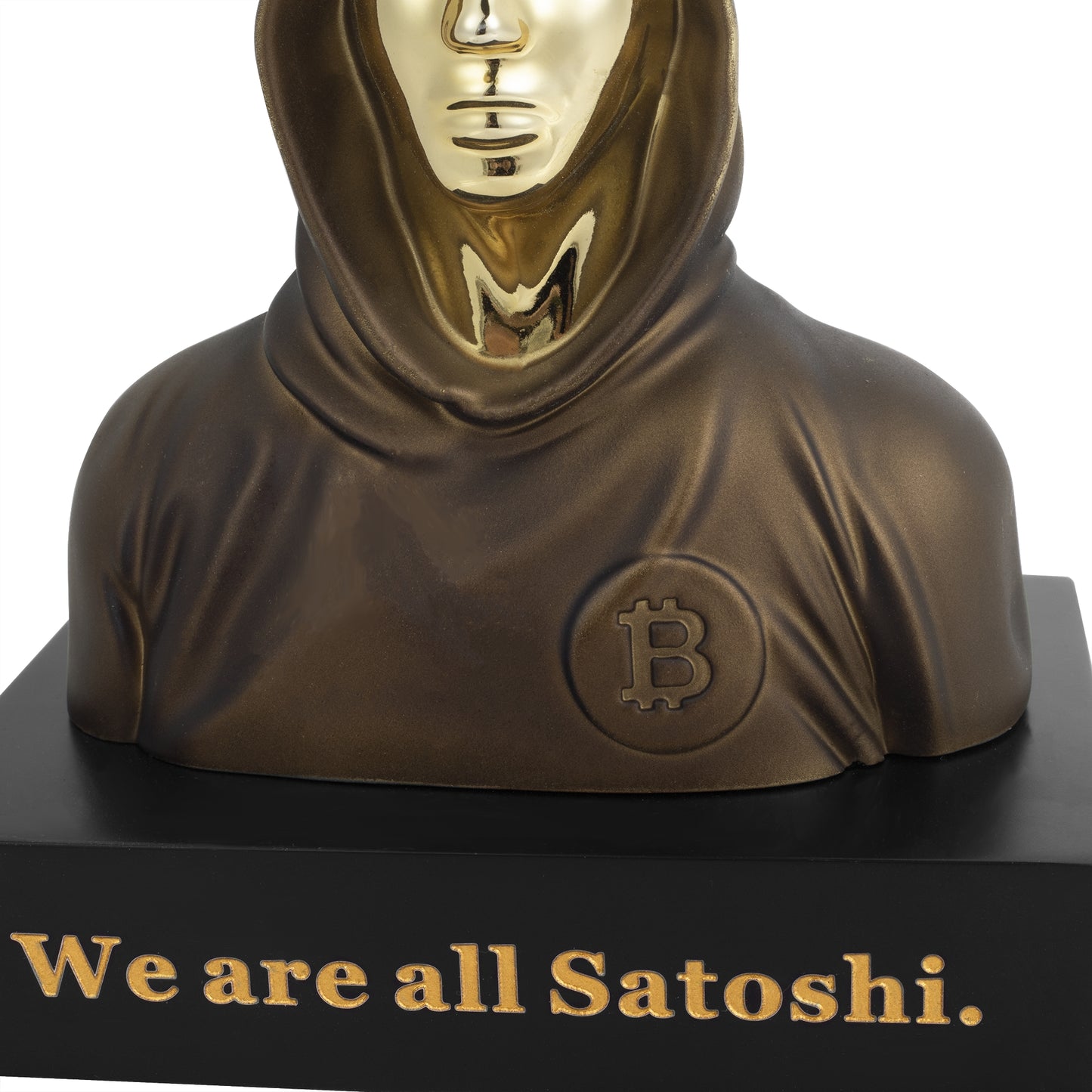 HumblePleb Handmade 6" BTC Bitcoin Satoshi Nakamoto Figure Resin Statue Bronze.