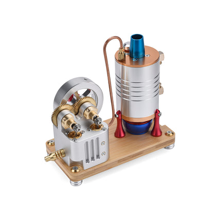 High-Precision Steam Engine Model Toy - A Rotating Wonder of Brass and Aluminum Alloy